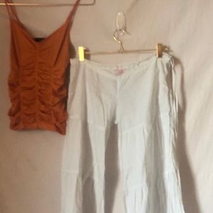 Indah White Bloomers Small with Orange OS tank top